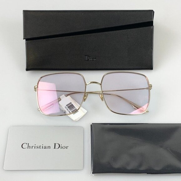 NIB Dior Rose Gold Stellaire 000Te Metal Square Sunglasses - Picture 1 of 10